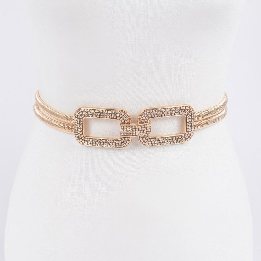 Rhinestone Metal Stretch Belt